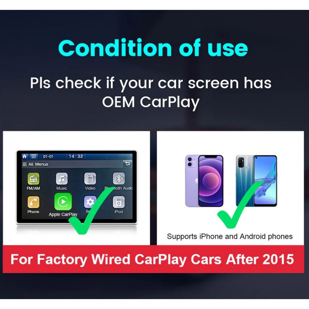 Carlinkit 4.0 Wireless Adapter für Autos mit Apple CarPlay & Android Auto (CPC200-CP2A)