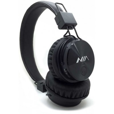 NIA X3 - Casque Bluetooth sans fil On-Ear basses profondes et connexion SD/AUX - Noir