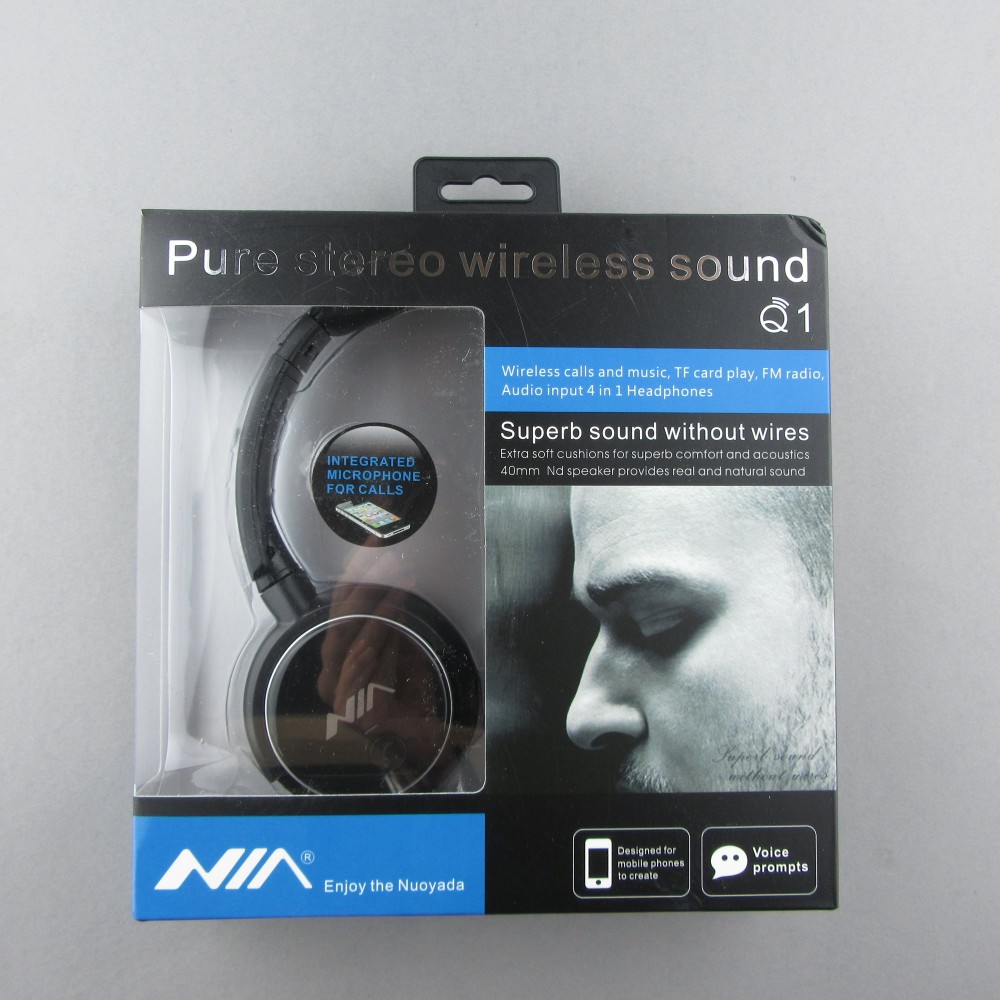 NIA Q1 Casque sans fil Bluetooth On-Ear avec microphone intégré, superb  4in1 Sound Input - Noir - Acheter sur PhoneLook
