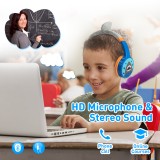 Casque cool sans fil Bluetooth 5.3 pour enfants avec volume atténué 85dB et design amusant - Shark