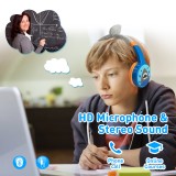 Casque cool sans fil Bluetooth 5.3 pour enfants avec volume atténué 85dB et design amusant - Shark