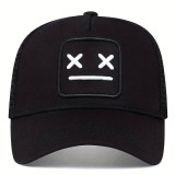 Casquette de baseball en maille respirante - Trucker Cap unisexe avec motif de tendance - Blanc