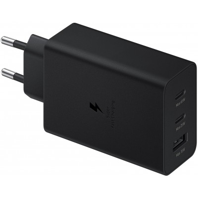 Chargeur Samsung 65W PD Power Delivery Trio EP-T6530N (2x USB-C, 1x USB-A) - Noir