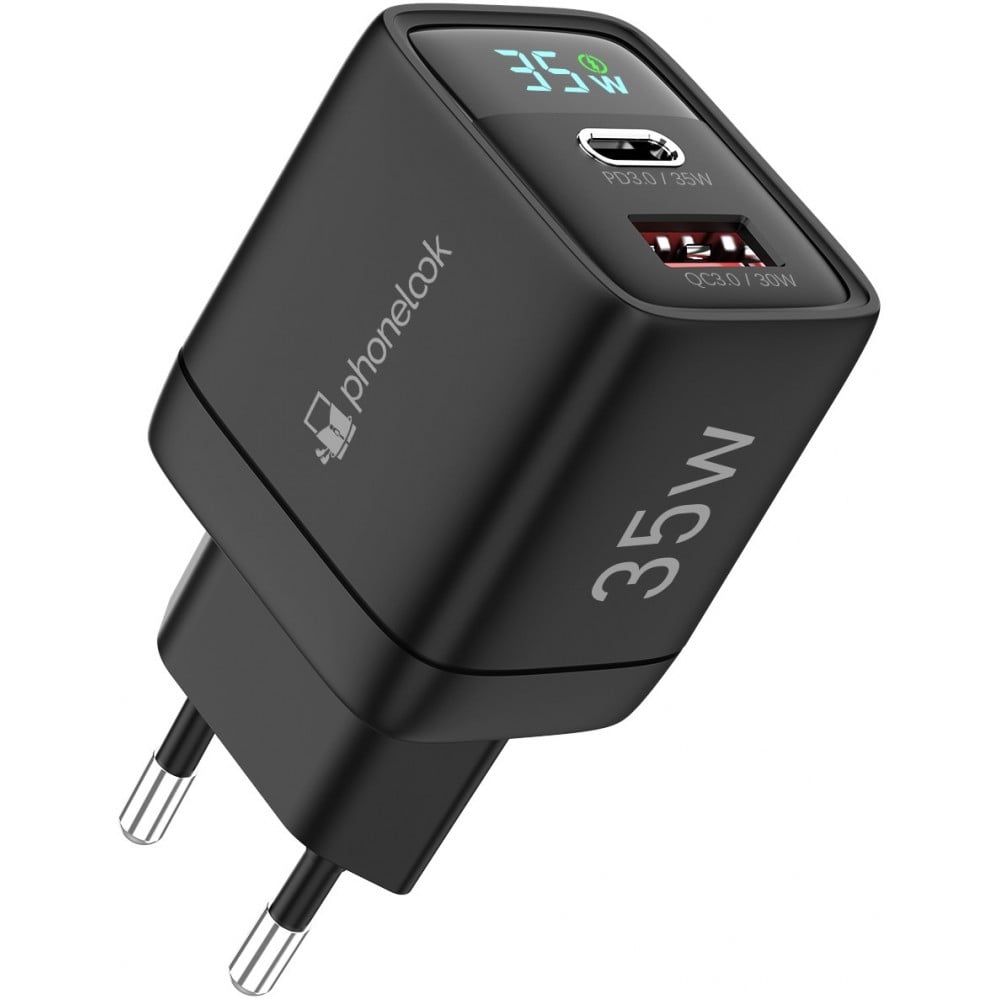 Câble chargeur (30 cm) USB-A vers USB-C - PhoneLook - Noir