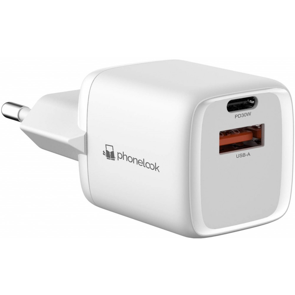 Chargeur puissant secteur Nano 30W USB-A et USB-C avec Power Delivery  PhoneLook - Blanc - Acheter sur PhoneLook