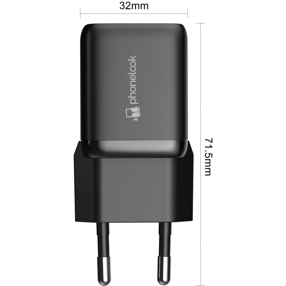 Chargeur secteur USB-A et USB-C 30 W noir