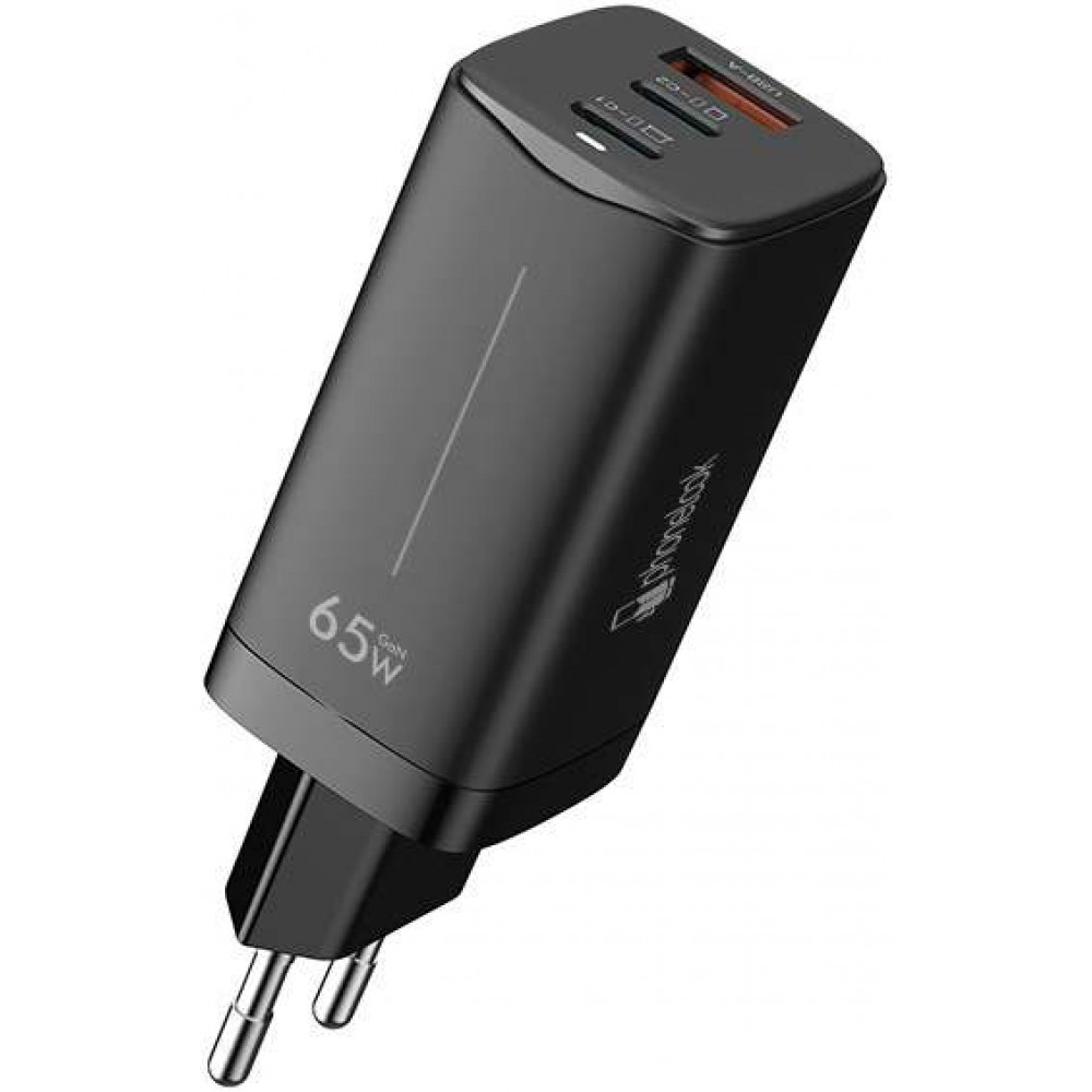 Chargeur maison USB C PD 65W Power Delivery GaN Garanti à vie Gris