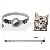 Collier de sécurité pour chats avec petite clochette, matériau réfléchissant et support Apple AirTag - Noir - AirTag