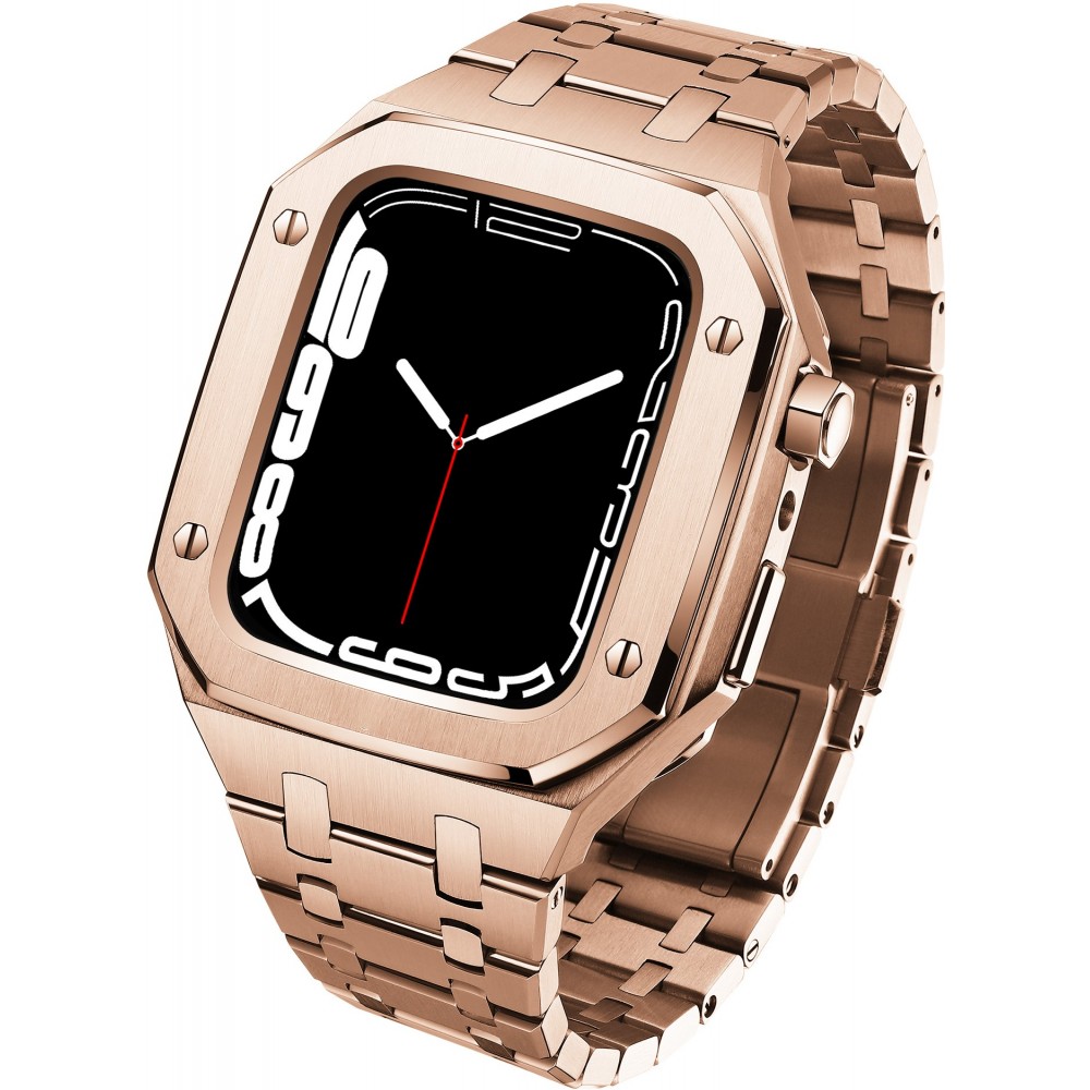 Bracelet Apple Watch en Acier et Silicone avec Protection Coque - Honos