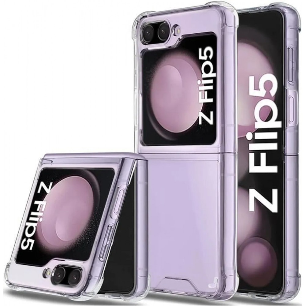 Coque Samsung Galaxy Z Flip6 - Gel Transparent Silicone Bumper anti-choc avec protections pour coins