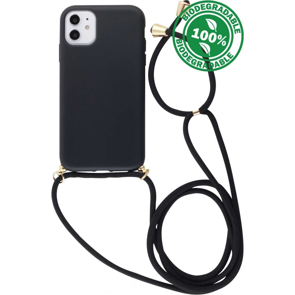 Necklace Étui avec cordon pour iPhone 15 Plus noir