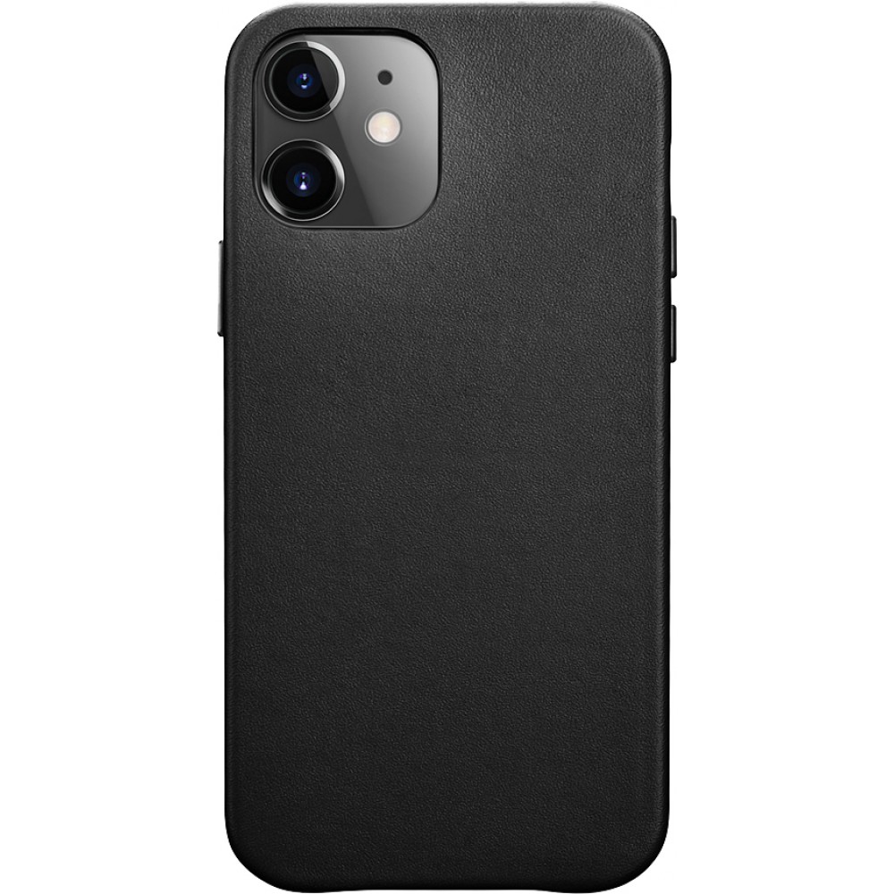 Coque iPhone 11 Pro Max - ICARER - Fourre standard en cuir véritable - Noir