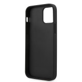 Coque iPhone 12 / 12 Pro - Karl Lagerfeld monogramme similicuir saffiano avec 2 portes cartes intégrés - Noir