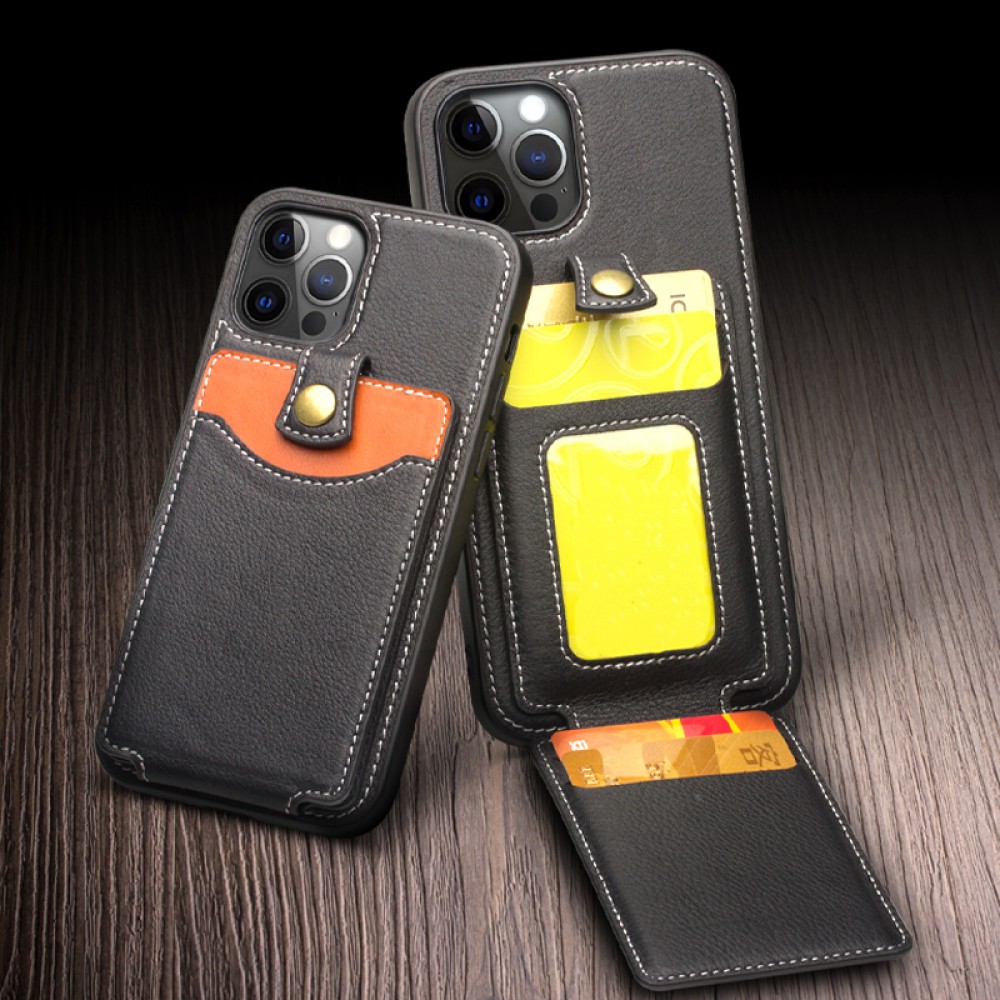Coque iPhone 12 Pro Max - Qialino Wallet porte-cartes cuir