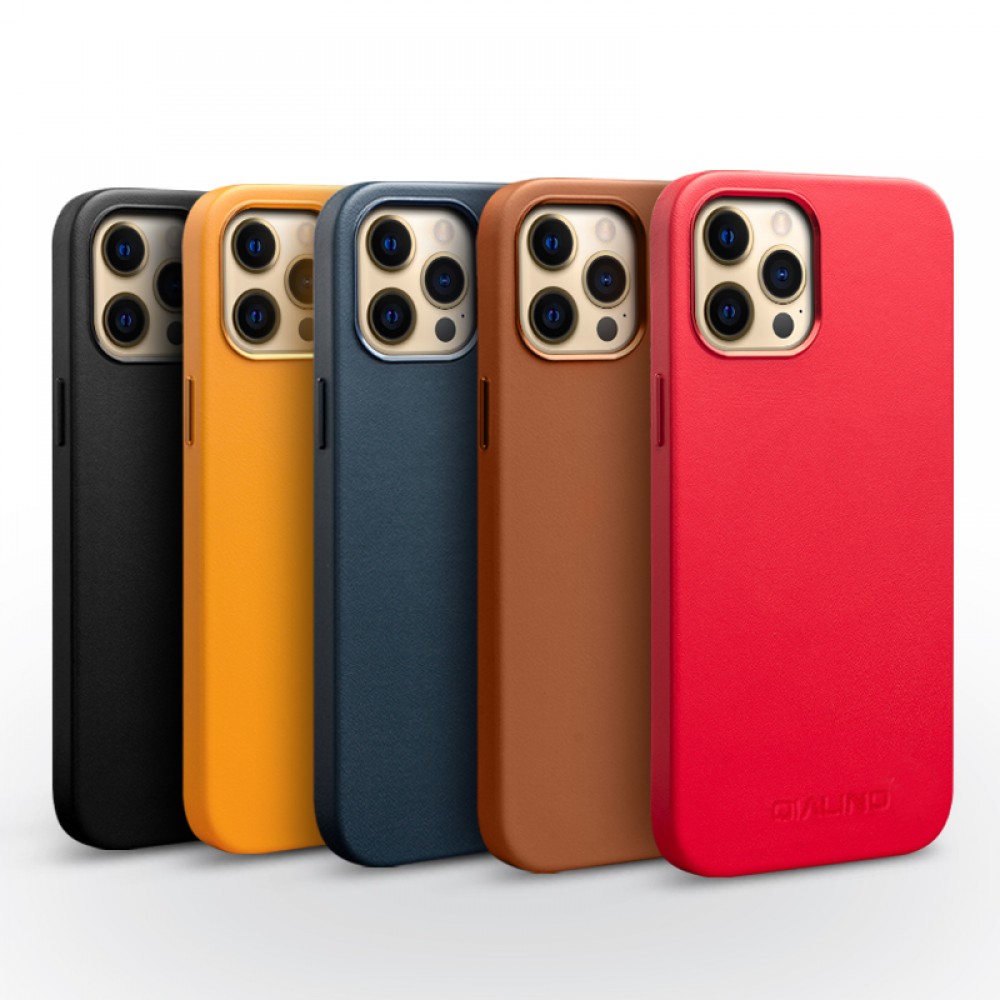 Coque iPhone 12 Pro Max - Qialino cuir véritable (compatible