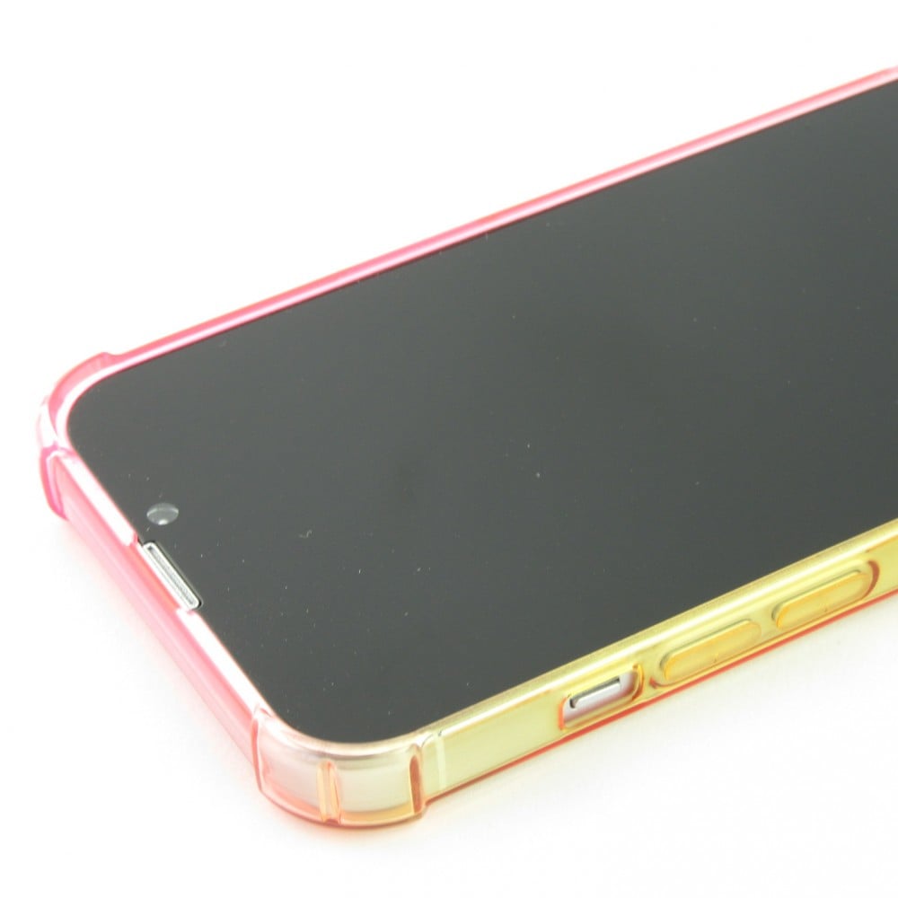 iPhone 15 Pro Case Hülle - Gummi Bumper Rainbow mit extra Schutz für Ecken Antischock - rosa - Gelb