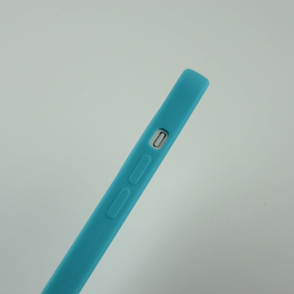 iPhone 13 Pro Case Hülle - Silikon mit Kordel und Haken - Hellblau