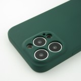 Coque iPhone 13 Pro Max - Silicone avec lanière et crochet - Vert foncé