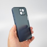 iPhone 15 Plus Case Hülle - Plastik ultra dünn semi-transparent matt - Blau