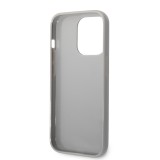 Coque iPhone 14 Pro - Karl Lagerfeld gel rigide argenté avec logo monogramme irisé - Argent