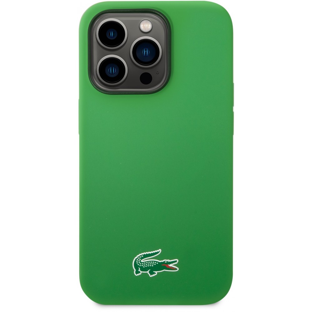 Coque iPhone 14 Pro - Lacoste effet Petit Piqué avec MagSafe et patch logo  brodé - Vert - Acheter sur PhoneLook