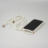 Coque iPhone 15 Pro Max - Bio Eco-Friendly nature avec cordon collier - Blanc