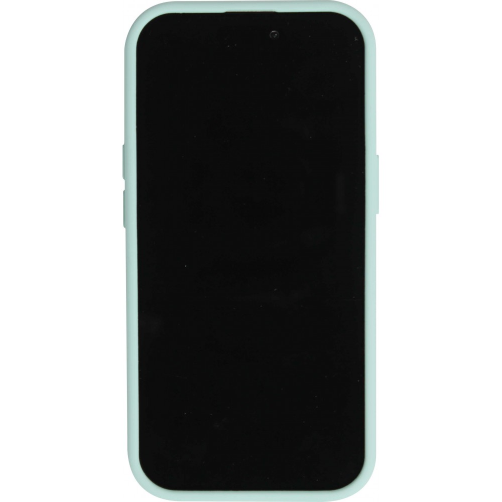 Coque iPhone 14 Pro Max - Silicone mat soft touch avec lignes en relief  - Turquoise