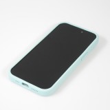 Coque iPhone 14 Pro Max - Silicone mat soft touch avec lignes en relief  - Turquoise