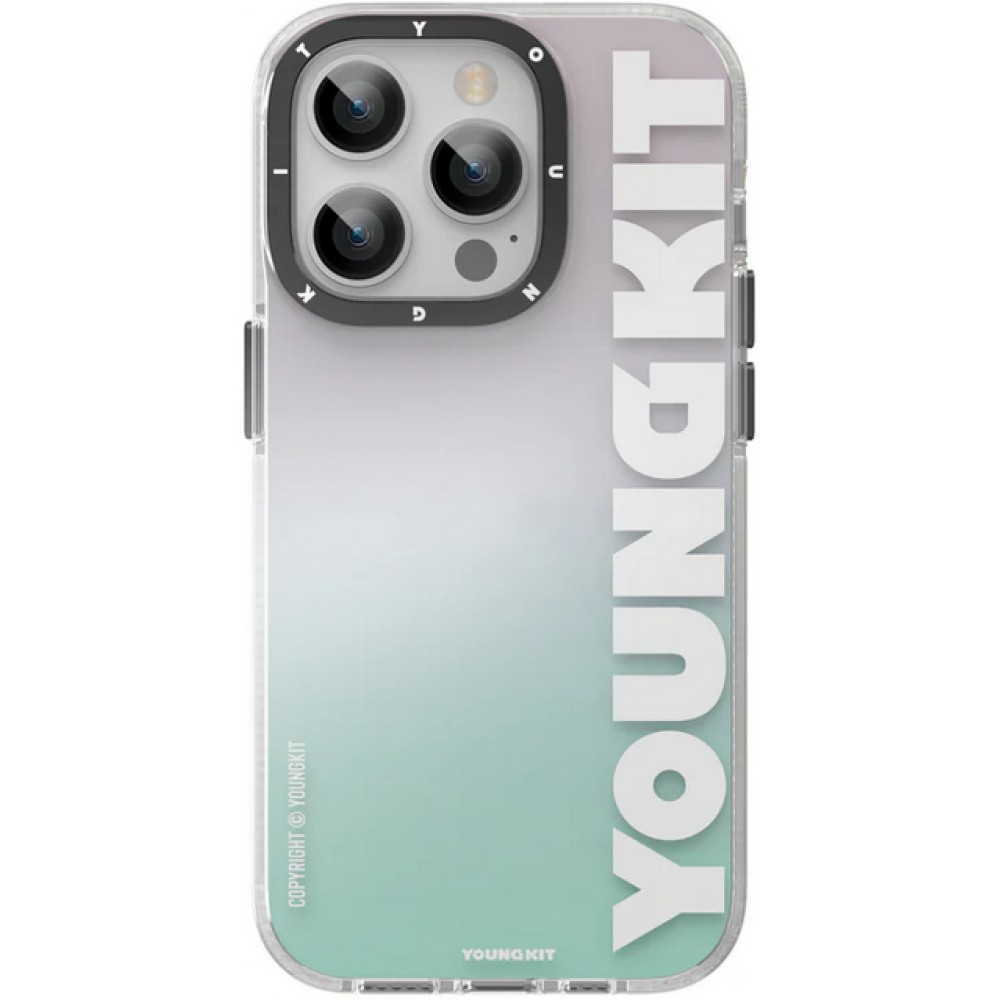 Coque iPhone 14 Pro - Youngkit Gradient Protective Case avec Magsafe - Bleu clair