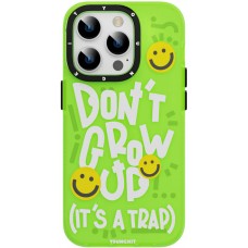 Coque iPhone 14 Pro - Youngkit Happy Mood Glossy Case Dont grow up - Vert