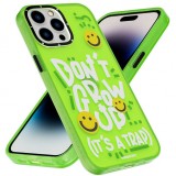 iPhone 14 Pro Case Hülle - Youngkit Happy Mood Glossy Case Dont grow up - Grün