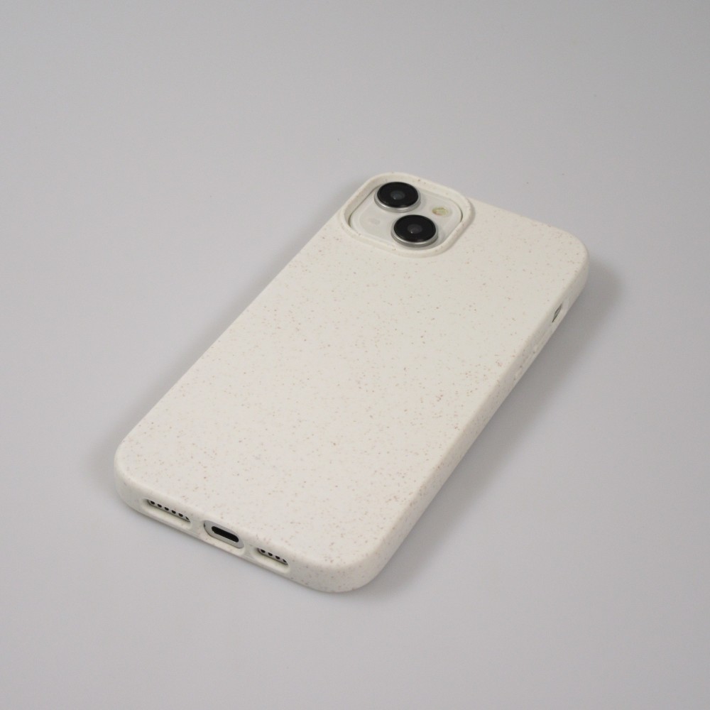 Coque iPhone 15 - Bio Eco-Friendly biodégradable écologique nature - Blanc