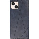 Coque iPhone 15 - Flip Géometrique - Bleu