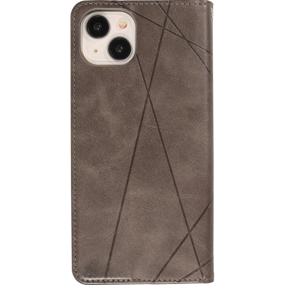 Coque iPhone 15 - Flip Géometrique - Gris