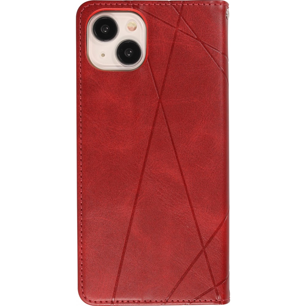 Coque iPhone 15 - Flip Géometrique - Rouge