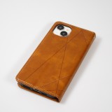 Coque iPhone 15 - Flip Géometrique brun clair