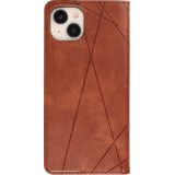 Coque iPhone 15 - Flip Géometrique brun foncé