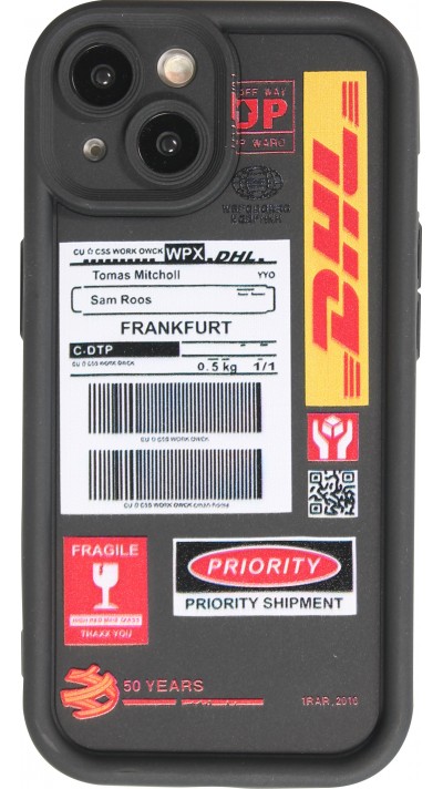 Coque iPhone 15 - Gel souple DHL Frankfurt avec bords renforcés - Noir
