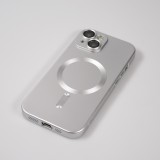 Coque iPhone 15 Plus - Gel souple avec vitre de protection caméra MagSafe - Argent