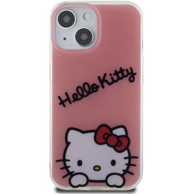 Coque iPhone 15 - Hello Kitty Daydreamer gel laqué - Rose