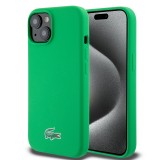 Coque iPhone 15 - Lacoste silicone soft touch Magsafe - Vert