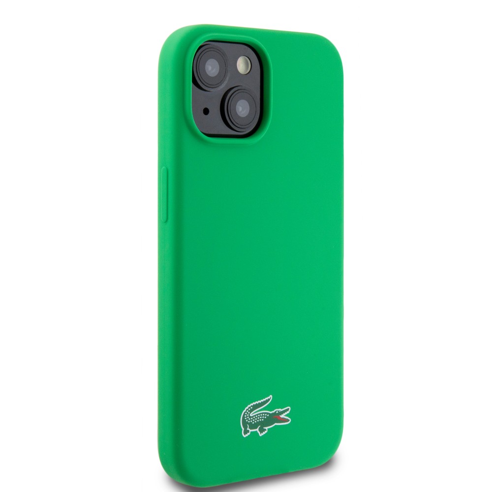 Coque iPhone 15 - Lacoste silicone soft touch Magsafe - Vert