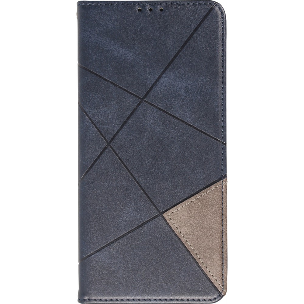 Coque iPhone 15 Plus - Flip Géometrique - Bleu