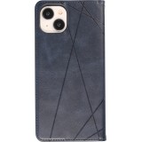 Coque iPhone 15 Plus - Flip Géometrique - Bleu