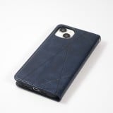 Coque iPhone 15 Plus - Flip Géometrique - Bleu