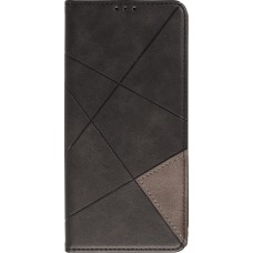 Coque iPhone 15 Plus - Flip Géometrique - Noir/gris