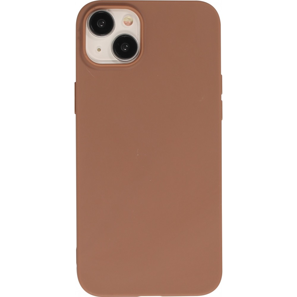 Coque iPhone 15 Plus - Silicone Mat - Brun