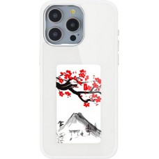 Coque iPhone 15 Pro Max - E-Ink Display DIY avec technologie NFC pour photo personnalisée - Blanc