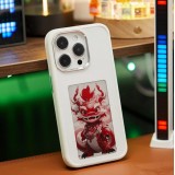 Coque iPhone 15 Pro Max - E-Ink Display DIY avec technologie NFC pour photo personnalisée - Blanc