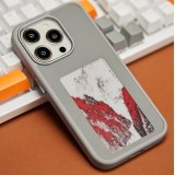 Coque iPhone 15 Pro Max - E-Ink Display DIY avec technologie NFC pour photo personnalisée - Gris